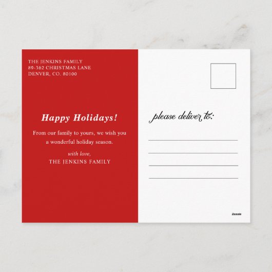 メリークリスマス家族の写真 シーズンポストカード (裏面)