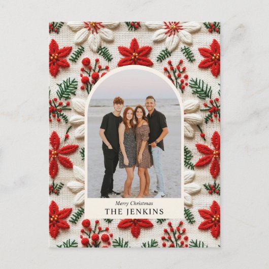 メリークリスマス家族の写真 シーズンポストカード (正面)
