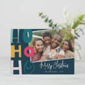 メリークリスマス家族の写真「ホホホホ」 シーズンカード (スタンド正面)