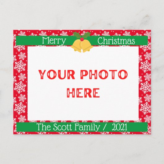 メリークリスマス家族の写真 ポストカード (正面)