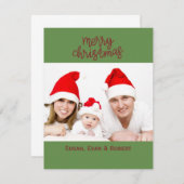 メリークリスマス家族の写真（名前あり） (正面/裏面)