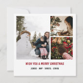 メリークリスマス家族の写真 招待状 (裏面)
