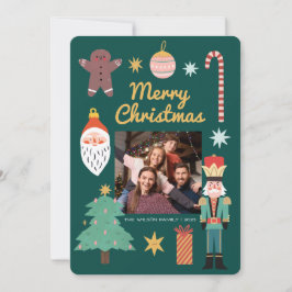 メリークリスマス家族の写真 招待状