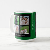 メリークリスマス家族の名前と写真コラージュ コーヒーマグカップ (正面左)