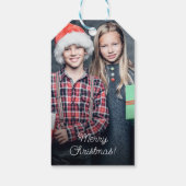 メリークリスマス家族の子供たちの写真 ギフトタグ (裏面)