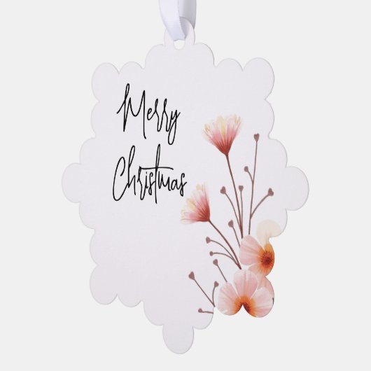 メリークリスマス家族の新年メッセージ オーナメントカード (左)