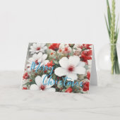 メリークリスマス家族の新年メッセージ シーズンカード (正面)