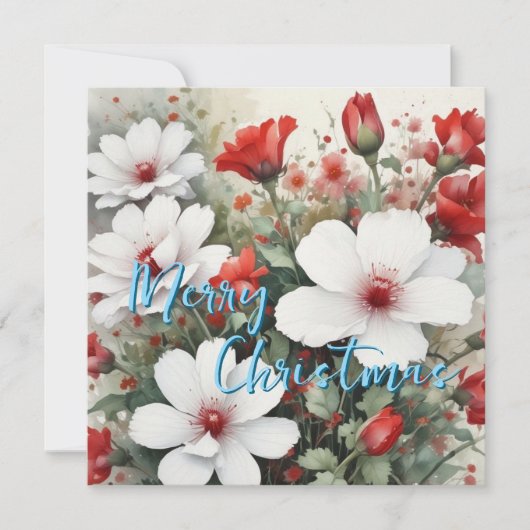 メリークリスマス家族の新年メッセージ シーズンカード (正面)