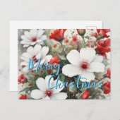 メリークリスマス家族の新年メッセージ シーズンポストカード (正面/裏面)