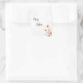 メリークリスマス家族の新年メッセージ スクエアシール (バッグ)