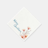 メリークリスマス家族の新年メッセージ スタンダードカクテルナプキン (角)