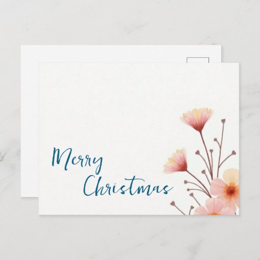 メリークリスマス家族の新年メッセージ ポストカード (正面/裏面)