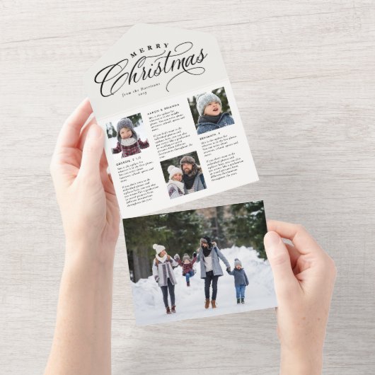 メリークリスマス家族の更新ユニークホリデーカード オールインワン招待状 (貼ってはがせる)