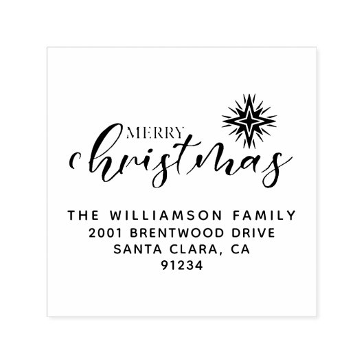 メリークリスマス家族の自墨切手 セルフインキングスタンプ (デザイン)