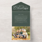 メリークリスマス家族は緑の3倍を更新 オールインワン招待状 (内側)