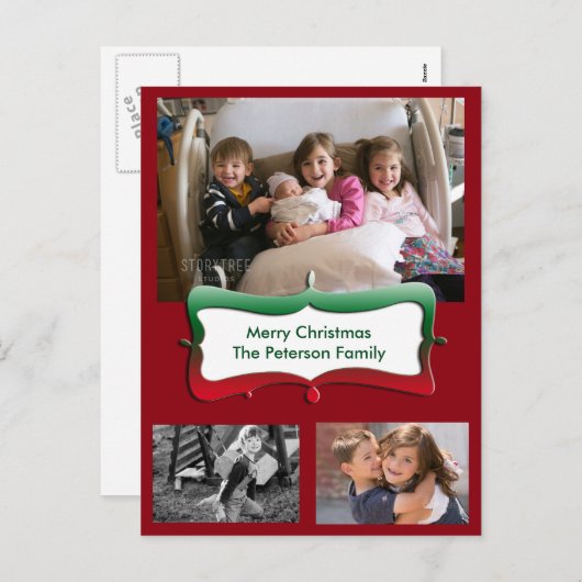 メリークリスマス家族写真はがき シーズンポストカード (正面/裏面)