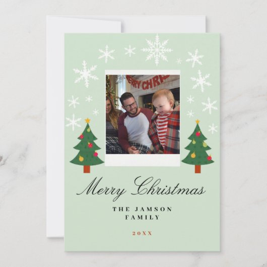 メリークリスマス家族写真カード 招待状 (正面)