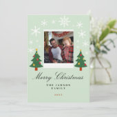 メリークリスマス家族写真カード 招待状 (スタンド正面)