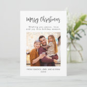 メリークリスマス家族写真ホリデーカード シーズンカード (スタンド正面)
