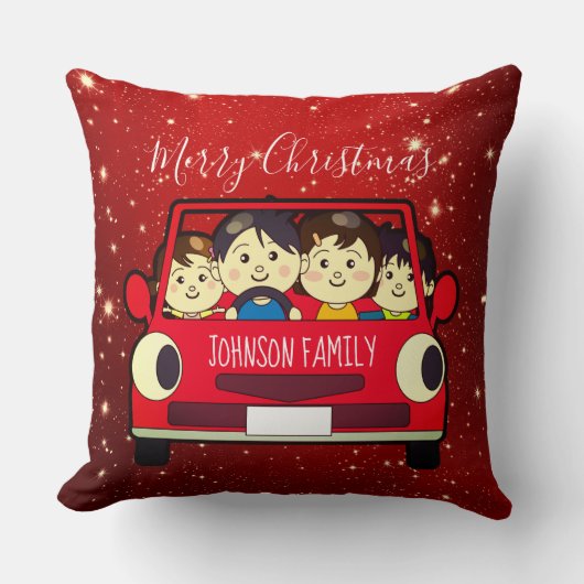 メリークリスマス家族旅行 クッション (正面)
