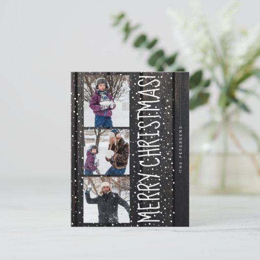 メリークリスマス家族3写真集ラスティック シーズンポストカード (スタンド正面)