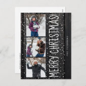 メリークリスマス家族3写真集ラスティック シーズンポストカード (正面/裏面)