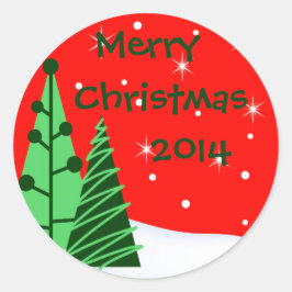 メリークリスマス封筒用シールまたはホリデーシール ラウンドシール