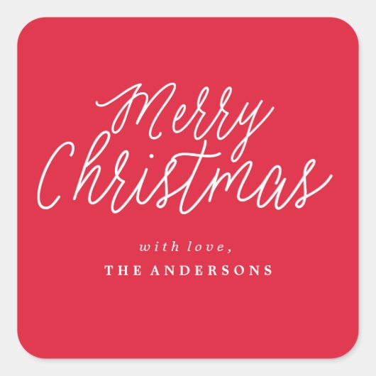 メリークリスマス封筒用シールクリスマスシール スクエアシール (正面)