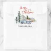 メリークリスマス封筒用シール素朴トラックウッズ スクエアシール (バッグ)