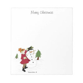 メリークリスマス小さな女の子 ノートパッド