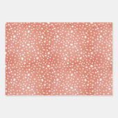 メリークリスマス小さな白い星が赤に輝く ラッピングペーパーシート (正面3)