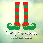 メリークリスマス小妖精や小人おもしろい足デコレーションカスタム ウィンドウサイン (シート3)