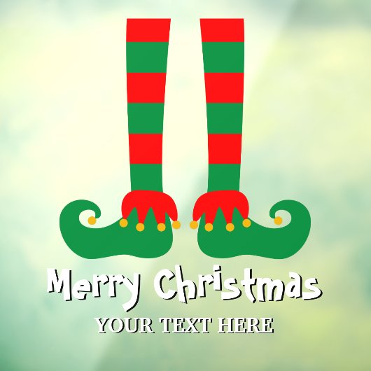 メリークリスマス小妖精や小人おもしろい足デコレーションカスタム ウィンドウサイン (シート3)