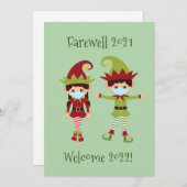 メリークリスマス小妖精や小人おもしろい顔マスクフェアワ2021 シーズンカード (正面/裏面)