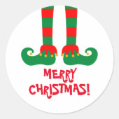 メリークリスマス小妖精や小人のシールと封筒用シール ラウンドシール (正面)