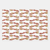 メリークリスマス小妖精や小人サンタラッピング紙シート ラッピングペーパーシート (正面3)