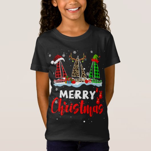 メリークリスマス小妖精や小人トナディアサンタプリドヒョウS Tシャツ (正面)