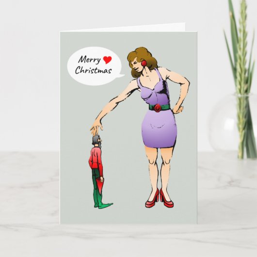 メリークリスマス小妖精や小人フォトカード シーズンカード (正面)