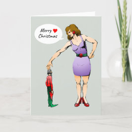 メリークリスマス小妖精や小人フォトカード シーズンカード