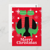 メリークリスマス小妖精や小人足ズハイトスノーフレーク ポストカード (正面/裏面)