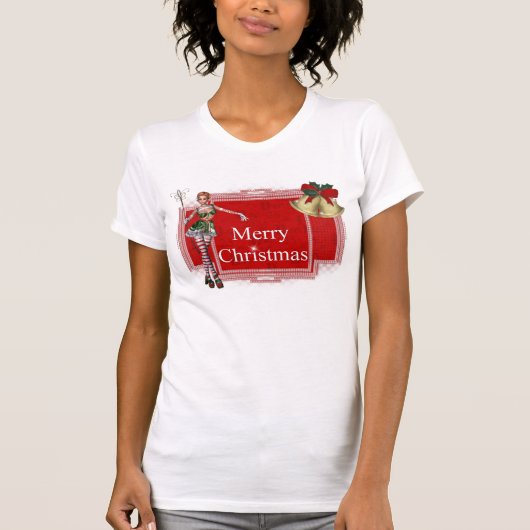 メリークリスマス小妖精や小人2デザイン – 休日Tシャツ Tシャツ (正面)