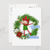 メリークリスマス小妖精や小人 シーズンポストカード (正面/裏面)