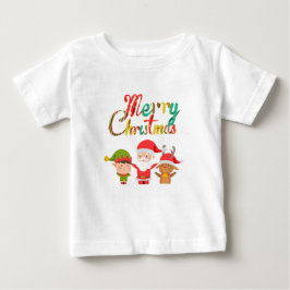 メリークリスマス小妖精や小人 ベビーTシャツ