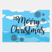 メリークリスマス小妖精や小人、雪だるまシーツラッピング紙 ラッピングペーパーシート (正面)