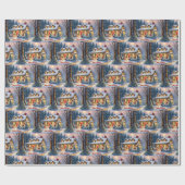 メリークリスマス居心地の良いヴィンテージコテージインザフォレスト ラッピングペーパー (フラット)