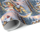 メリークリスマス居心地の良いヴィンテージコテージインザフォレスト ラッピングペーパー (ロールコーナー)