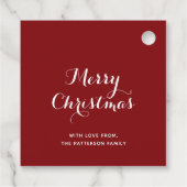 メリークリスマス居心地の良い暖炉サンタパーソナライズされた フェイバータグ (裏面)