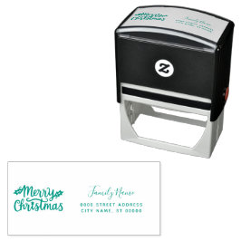 メリークリスマス差出人住所の自墨切手 セルフインキングスタンプ