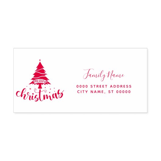 メリークリスマス差出人住所の自墨切手 セルフインキングスタンプ (デザイン)