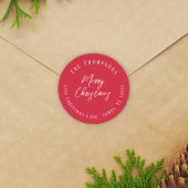 メリークリスマス差出人住所スクリプトのミニマリスト ラウンドシール